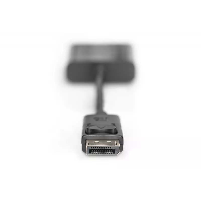 Kabel przejściowy Assmann DisplayPort. DP - HD15 M/M. 0,15 m z blokadą. Zgodność z DP 1.1. UL. czarny bez ekranowania. 32AWG (AK-340410-001-S)