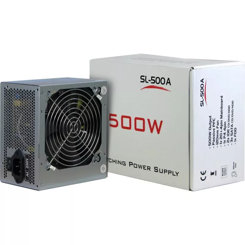 Zasilacz Inter-Tech SL-500W(A) 500W ATX Niemodularny