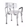 Krzesło prysznicowe ActionMed KP300AM z oparciem i podłokietnikami, polipropylen, regulowana wysokość 43–56 cm, siedzisko 40×33 cm, maks. obciążenie 110 kg