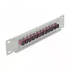 Patch panel światłowodowy DeLOCK 10 cali 12 portów SC Simplex fioletowy 1U szary