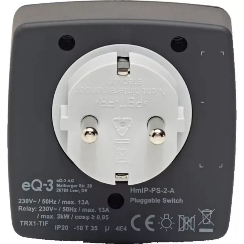 eQ-3 AG Homematic IP 161613A0, do użytku wewnętrznego, antracytowy, tworzywo sztuczne, IP20, IP20, 70 mm