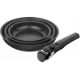 ZWILLING UNLOCK Zestaw 3 patelni ceramicznych + uchwyt - Czarny