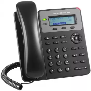 Telefon DECT Grandstream GXP1610 — czarny, LCD 132×48 px, zestaw słuchawkowy (RJ-9), 1 słuchawka, książka telefoniczna 500, tryb głośnomówiący