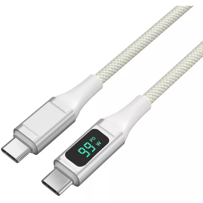 Kabel USB-C na USB-C 4smarts DigitCord 100 W 1,5 m biały