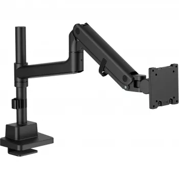 Uchwyt do monitora DIGITUS Single, zacisk, maks. 57 cali, udźwig 27 kg, VESA 75x75–100x100, regulacja wysokości, pochylanie -75° do 75°, czarny