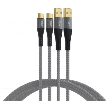 Zestaw kabli EFB Elektronik USB-A na USB-C 60 W QC 3 A 2x2 m - cyfrowy/do transmisji danych (USB-AC-00007)