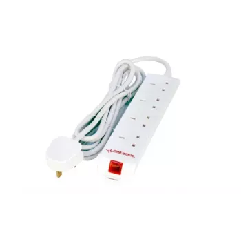 Przedłużacz Microconnect MC-UKSURGESTRIP4-5M, 4 gniazda AC, do użytku wewnątrz pomieszczeń, biały