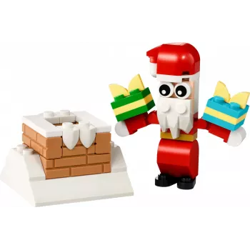 Zabawka konstrukcyjna LEGO Świąteczny komin Świętego Mikołaja polybag 30692 – mini zestaw do budowania