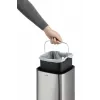 Kosz na śmieci Durable NO TOUCH 6 l prostokątny stal nierdzewna srebrny czarny