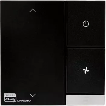 Inteligentny termostat HVAC Shelly LinkedGo Czarny — cyfrowy Wi‑Fi (802.11b/g/n), 87×87×35 mm