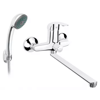 Bateria wannowa FERRO ELBA BEL55A z zestawem natryskowym, jednouchwytowa bateria wannowa