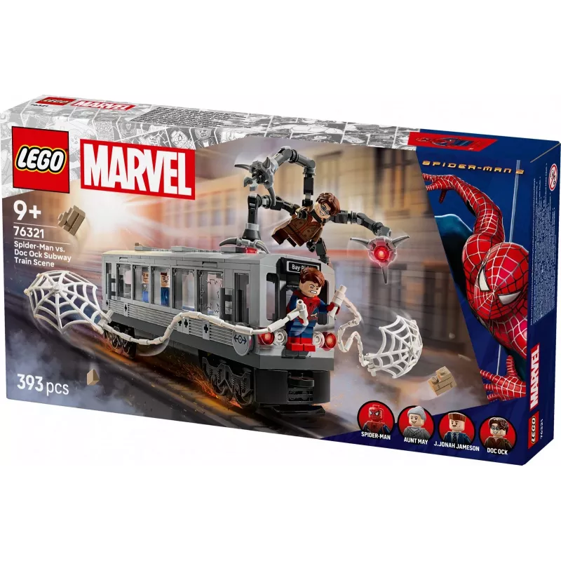 Klocki konstrukcyjne LEGO Marvel Super Heroes 76321 Spider-Man Doc Ock Subway Showdown, 393 elementy, 4 minifigurki, wiek 9+