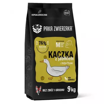 PAKA ZWIERZAKA Kaczka z jabłkiem M - sucha karma dla psa - 9kg