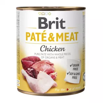 BRIT Pasztet i Mięso z kurczakiem - mokra karma dla psów - 800g