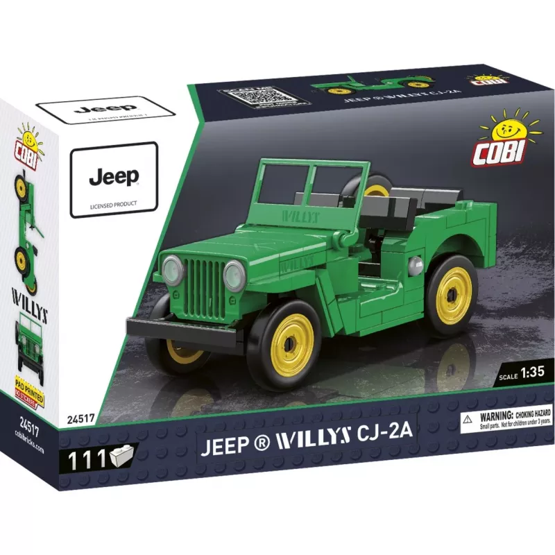 Klocki konstrukcyjne Cobi Jeep Willys CJ-2A Zielony model 24517 – zestaw do budowania z klocków