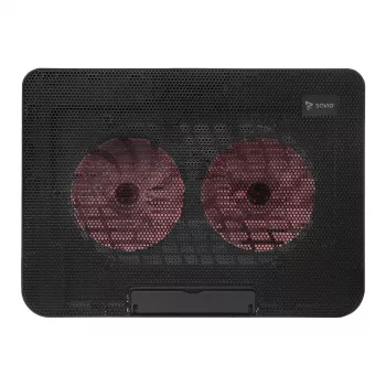 Podkładka chłodząca do laptopa SAVIO COS-02, 2 wentylatory 14 cm, zasilana przez USB, do 17,3 cala, czarna