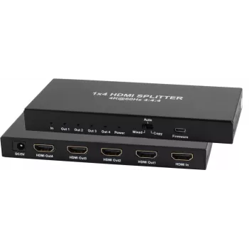 Rozdzielacz HDMI ShiverPeaks 05-10002, 1x WE → 4x WY, 4K2K 60Hz