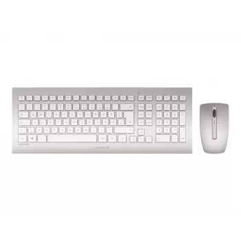 CHERRY DW 8000 klawiatura Mysz w zestawie Biurowa RF Bezprzewodowa QWERTZ Niemiecki Srebrny, Biały
