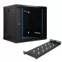 EXTRALINK LITE 9U 530X400 CZARNA SZAFKA RACK DO MONTAŻU NA ŚCIANIE Z PÓŁKĄ