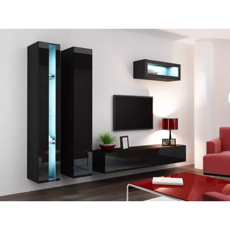 Regał Cama VIGO NEW 180/40/30 czarny/czarny połysk