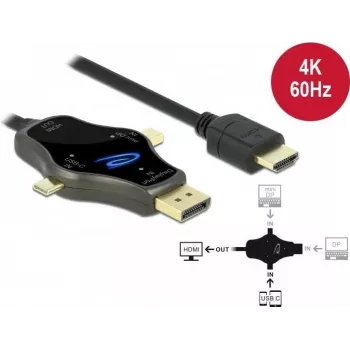 Kabel monitorowy DeLOCK 3 w 1 85974 USB-C DisplayPort mini DisplayPort na HDMI 4K 60 Hz
