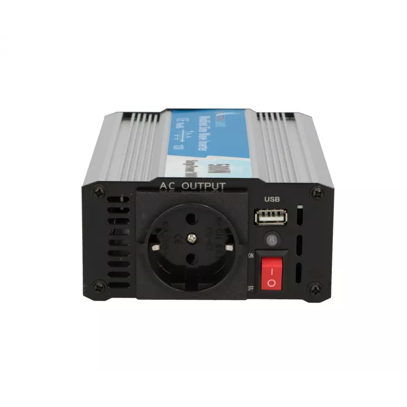 Przetwornica samochodowa Extralink OPIM-500W 12V, 500W zmodyfikowany sinus, obudowa aluminiowa, aktywne chłodzenie