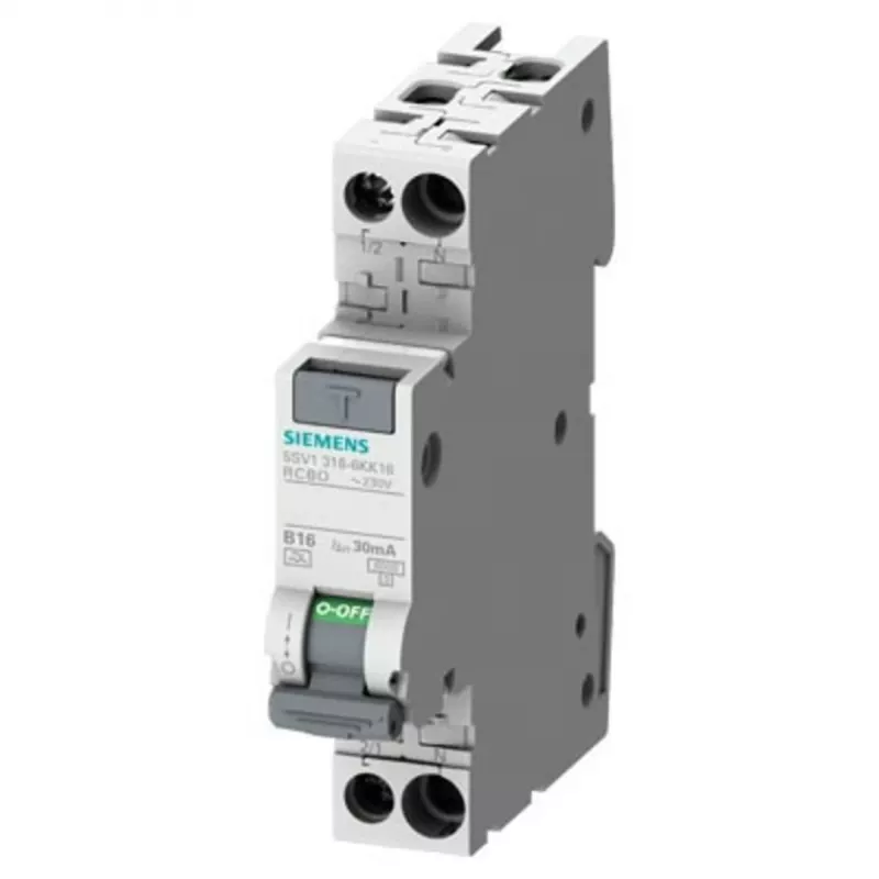 Siemens RCBO, prąd znamionowy 10 A, bieguny 1P+N, czułość wyzwalania 30 mA, typ A, seria SENTRON