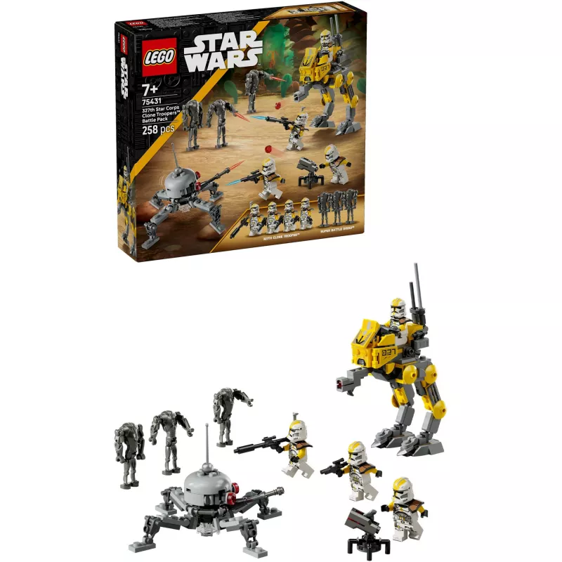 LEGO Star Wars zestaw Bitwa Oddziału Klonów 327. Korpusu Gwiezdnego 75431 — 258 elementów, 7 minifigurek, wiek 7+