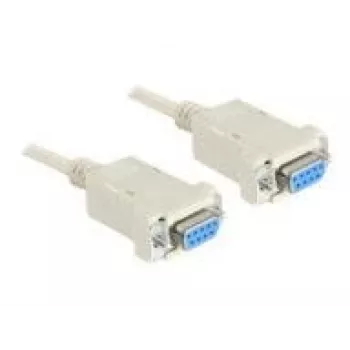 Szeregowy nullmodem 9-pin żeński na 9-pin żeński 1,8 m, kabel szary, 1,8 metra