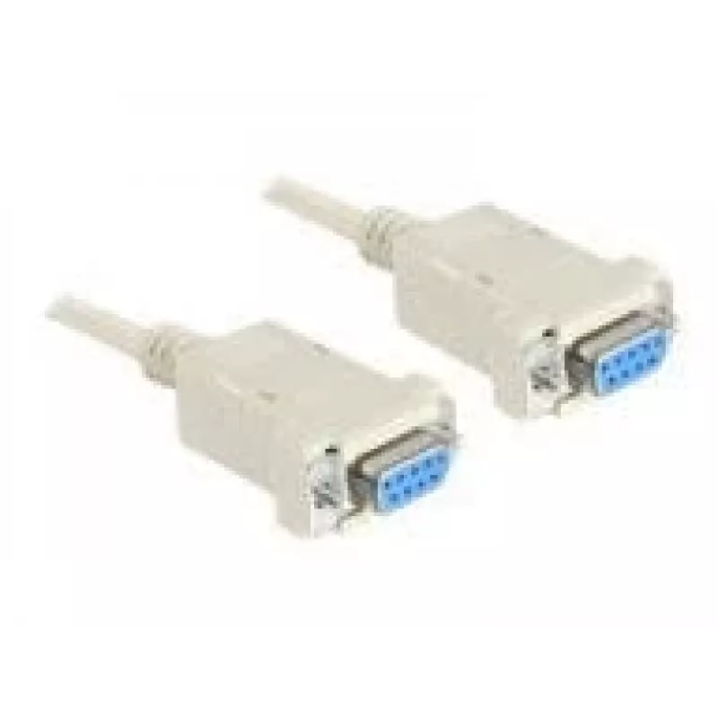 Szeregowy nullmodem 9-pin żeński na 9-pin żeński 1,8 m, kabel szary, 1,8 metra