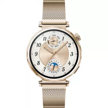 Smartwatch HUAWEI WATCH GT5 41 mm — 1,32 cala AMOLED, 466×466, 323 mAh, koperta ze stali nierdzewnej, złota bransoleta