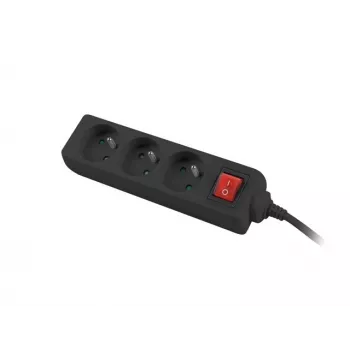 Przedłużacz Lanberg PS1-03E-0150-BK (1,5 m, czarny) (PS1-03E-0150-BK)