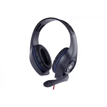 Przewodowy zestaw słuchawkowy gamingowy GEMBIRD GHS-05-B, wokółuszny, 20–20000 Hz, kabel 2 m, 250 g, czarno-niebieski