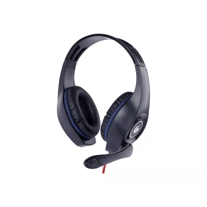 Przewodowy zestaw słuchawkowy gamingowy GEMBIRD GHS-05-B, wokółuszny, 20–20000 Hz, kabel 2 m, 250 g, czarno-niebieski