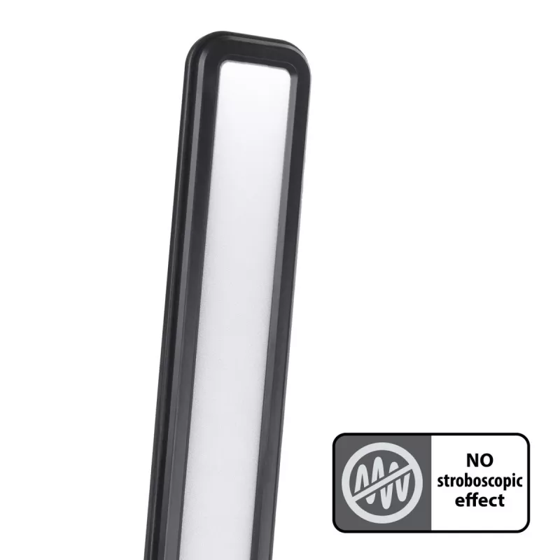 Lampa biurkowa LED MACLEAN MCE614B — ściemnialna, składane regulowane ramię, 9W, 3000K/4500K/6500K, czarna