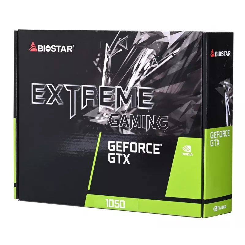 Karta graficzna dyskretna BIOSTAR GeForce GTX 1050 4 GB GDDR5, 1455 MHz boost, 128-bit, PCIe 3.0, 2 wentylatory