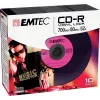 EMTEC Vinyl Look - 10 x CD-R - 700 MB (80 Min) 52x - Niebieski, Żółty, Liliowy, Zielony, Różowy - Slim Jewel Case