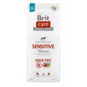 Sucha karma dla psa Brit Care Grain-Free Sensitive 12 kg — Ziemniak & Dziczyzna, Psy dorosłe, Wrażliwy żołądek, Bezglutenowa i bezlaktozowa