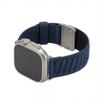 Pasek do zegarka GUAN premium do Apple Watch 42/44/45/46/49 mm — niebiesko-czarny