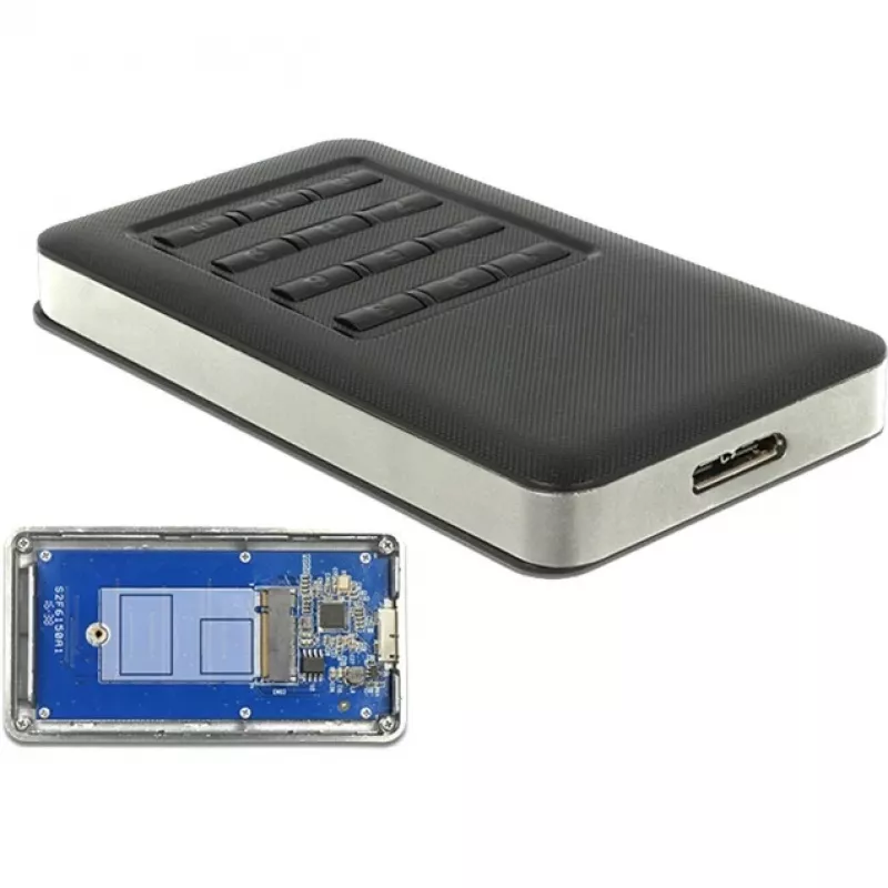 Obudowa SSD DeLOCK 42594 Czarny Srebrny M.2