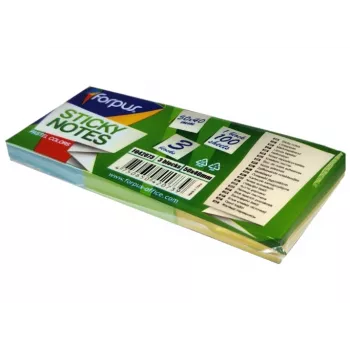 Karteczki samoprzylepne FORPUS FO42073, 40×50 mm, 3 pastelowe kolory, bloczek