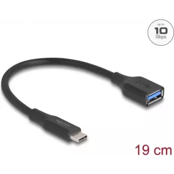 DeLOCK Adapter USB USB-C męski na Type-A żeński 10 Gb/s 19 cm 60 W