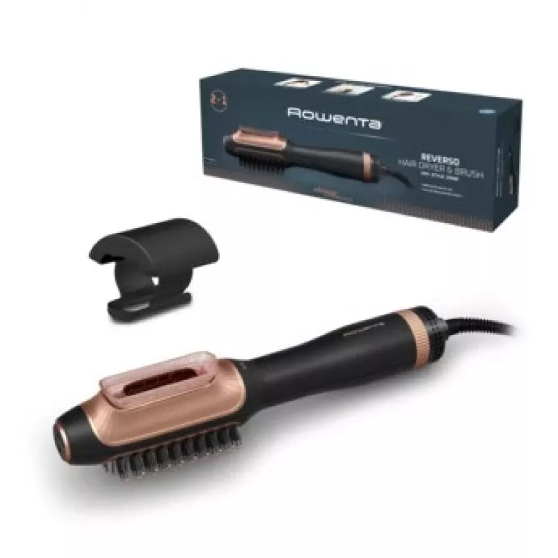 Szczotka na gorące powietrze ROWENTA CF9840F0 — Technologia Warm, 220–240 V, czarno-miedziana, funkcja jonizacji