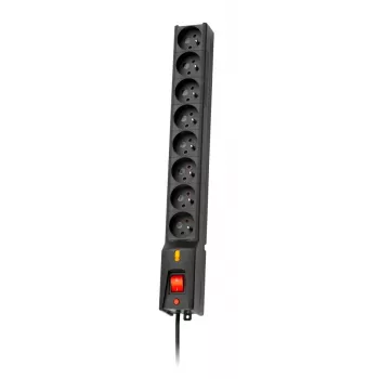 Listwa zasilająca LESTAR LXA 816 G-A K czarna 8 gniazd AC 230 V