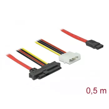Delock - kabel SATA / SAS - SAS 12 Gbit/s - wewnętrzne zasilanie, 4-pin, wewnętrzny SAS, 29-pin (SFF-8482) do SATA (W) - 50 cm