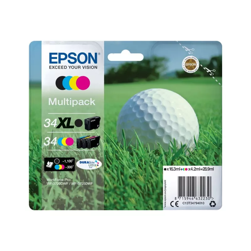 Epson T3479, wkład z tonerem, 1 szt., oryginalny, czarny, cyjan, magenta, żółty