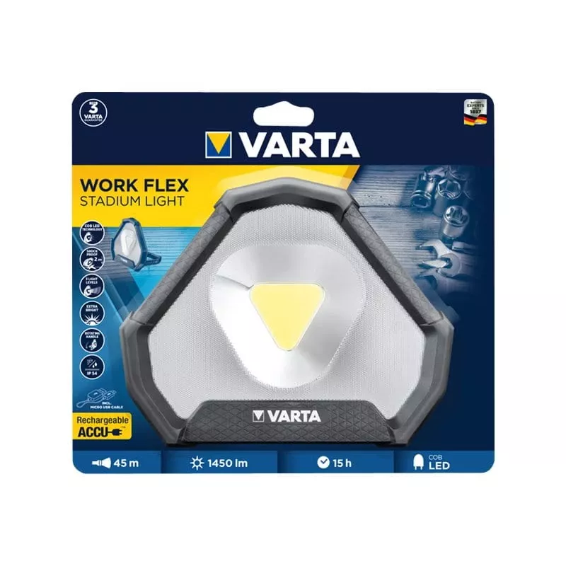 Wolnostojąca lampa robocza Varta Work Flex Czarny