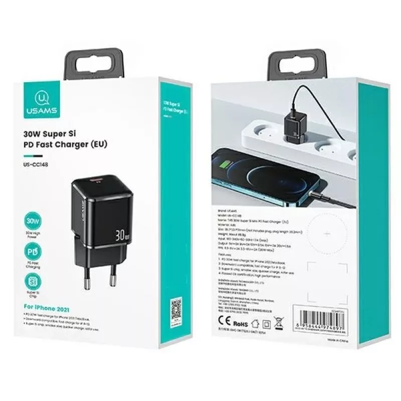 Ładowarka sieciowa usams T45 30W USB‑C PD3.0 do smartfonów i tabletów