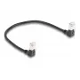 DeLOCK Kabel sieciowy RJ45 kat.6A S/FTP cienki 90° w dół 0,25 m czarny