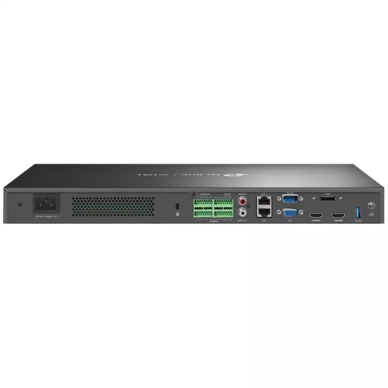 Sieciowy rejestrator wideo TP-Link VIGI 64-kanałowy NVR, 64 wejścia, 4K 3840×2160, odtwarzanie 16 kanałów, SATA HDD, max. 64 TB, 2×LAN, USB-A